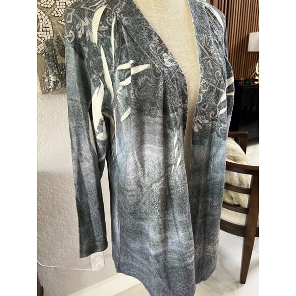 Mughbaby Womens Lightweight Open Front Cardigan With White Floral Print size L - Picture 3 of 5